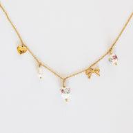 Bella Charm Necklace in Rose