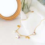 Bella Charm Necklace in Rose
