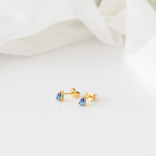 Raindrop Stud in Blue