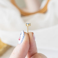 Raindrop Stud in Blue
