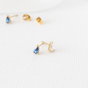 Raindrop Stud in Blue