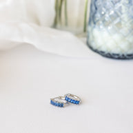 Diamond Hoop in Blue