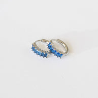 Diamond Hoop in Blue