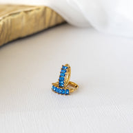 Diamond Hoop in Blue