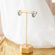 Diamond Hoop in Blue