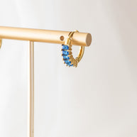 Diamond Hoop in Blue