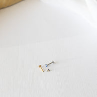 Crystal Flat Back Stud in Blue