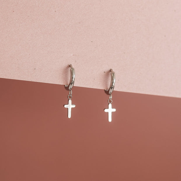 Dainty Cross Hoop
