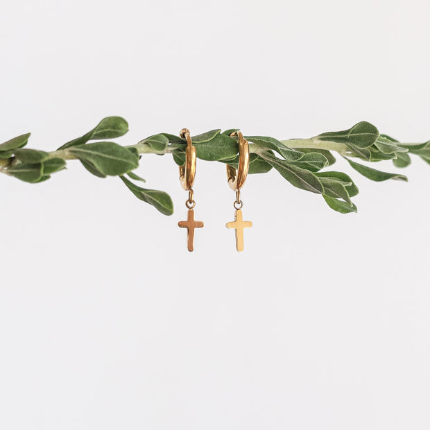 Dainty Cross Hoop