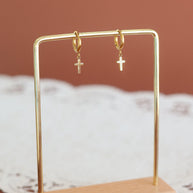 Dainty Cross Hoop