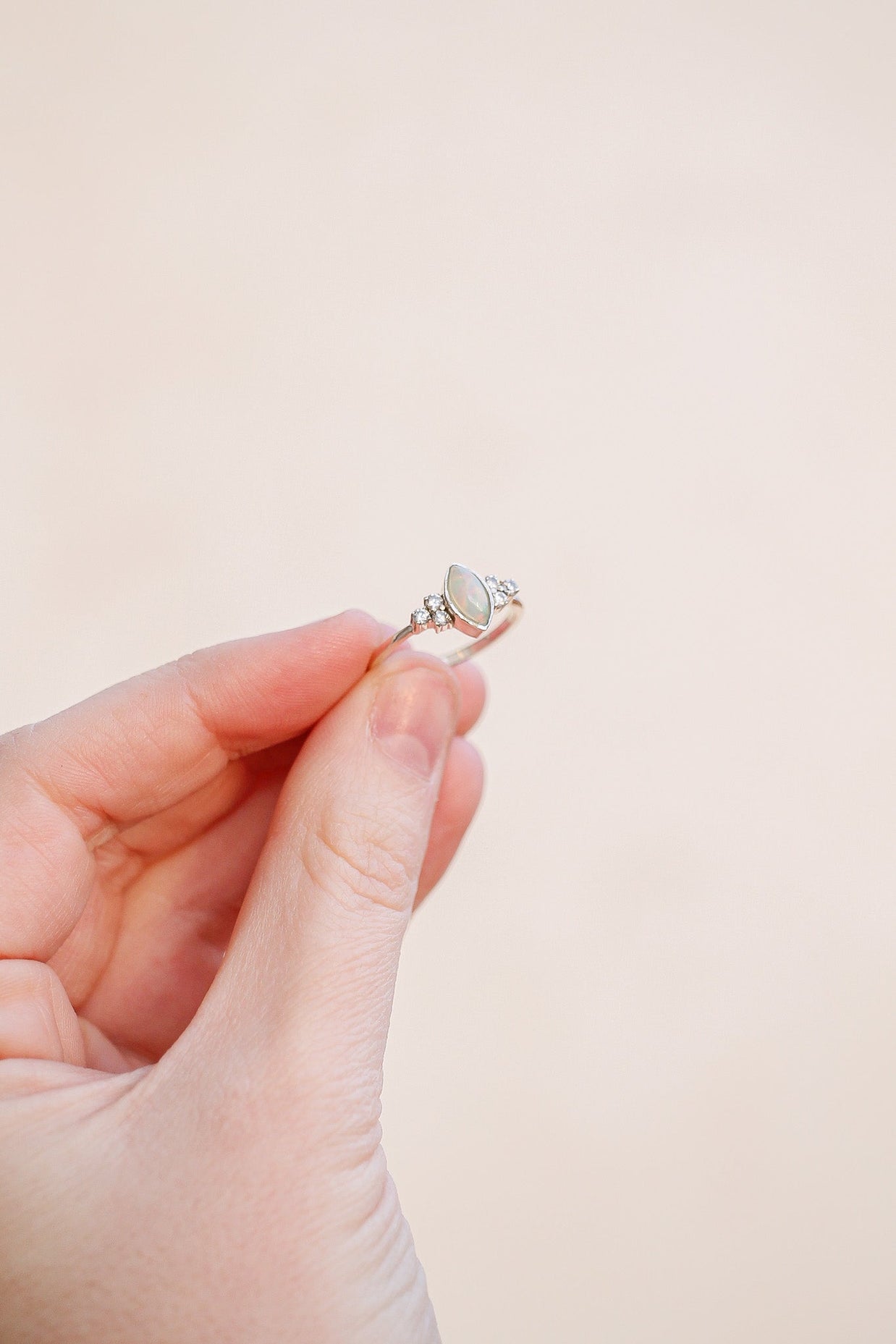 Serena Opal Ring in Silver