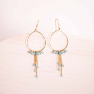 Garnet Mini Swing Hoop Earrings