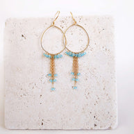 Garnet Mini Swing Hoop Earrings