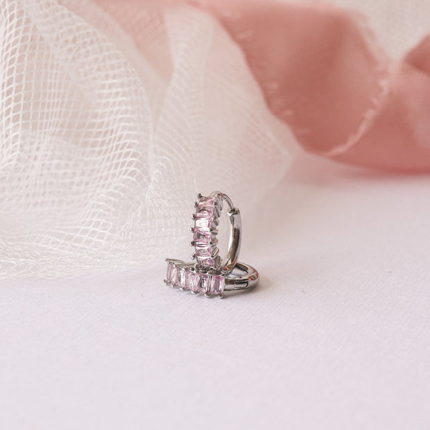 Diamond Hoop in Ballet Pink