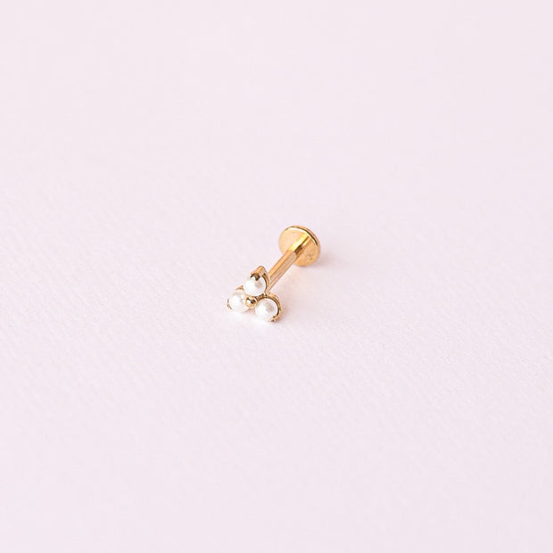 Pearl Trio Flat Back Stud