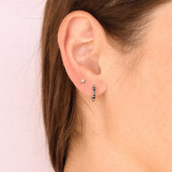 Micro Crystal Hoop in Black