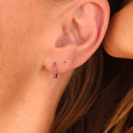 Micro Crystal Hoop in Pink