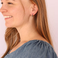 Micro Crystal Hoop in Black