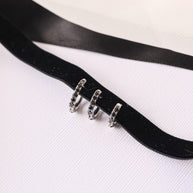 Micro Crystal Hoop in Black