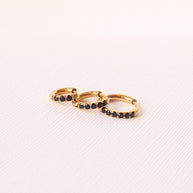 Micro Crystal Hoop in Black