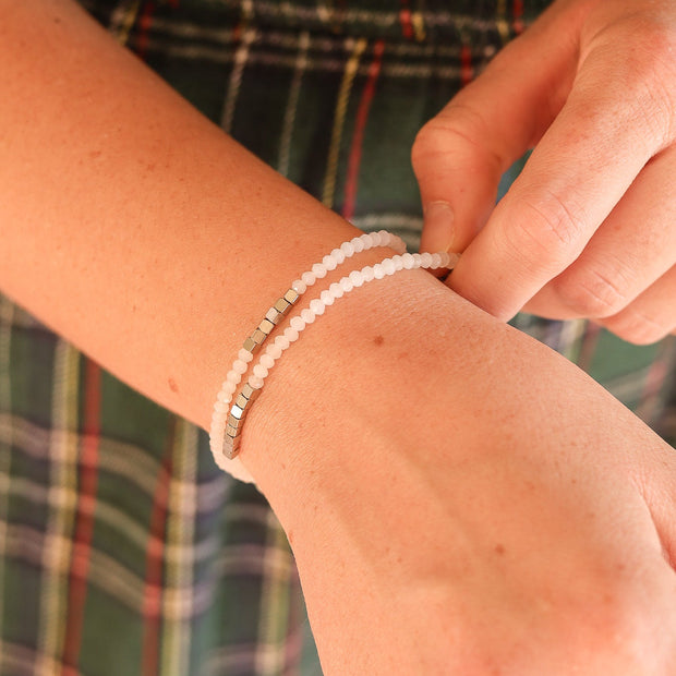 Clara Bracelet Set in White