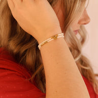 Clara Bracelet Set in White