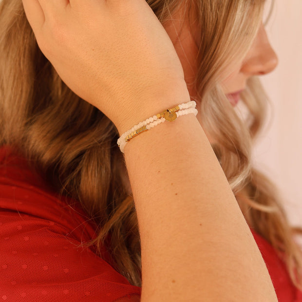 Clara Bracelet Set in White