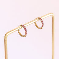 Micro Crystal Hoop in Pink