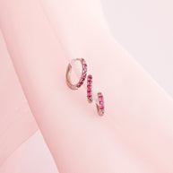 Micro Crystal Hoop in Pink