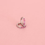 Micro Crystal Hoop in Pink
