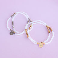 Clara Bracelet Set in White