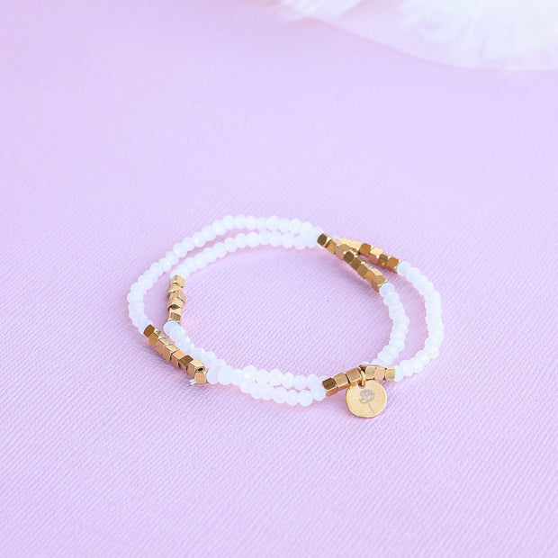 Clara Bracelet Set in White