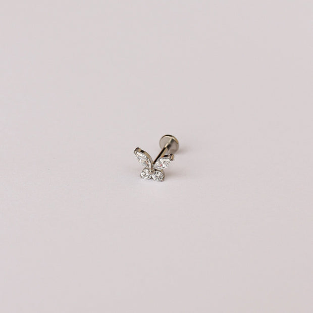 Crystal Butterfly Flat Back Stud