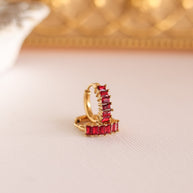 Diamond Hoop in Red