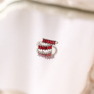 Diamond Hoop in Red