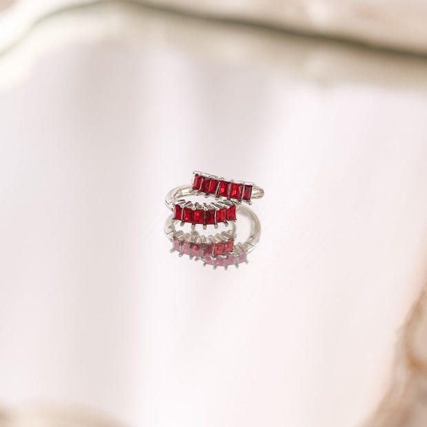 Diamond Hoop in Red