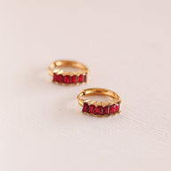 Diamond Hoop in Red