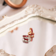 Diamond Hoop in Red