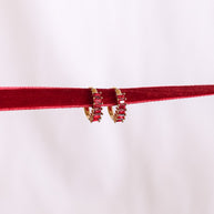 Diamond Hoop in Red