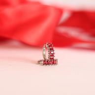 Diamond Hoop in Red