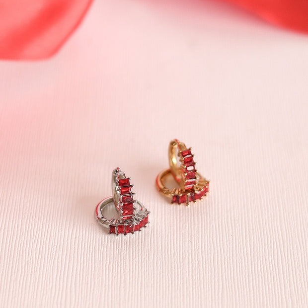 Diamond Hoop in Red