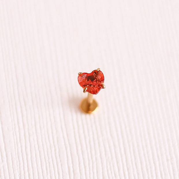 Queen of Hearts Flat Back Stud