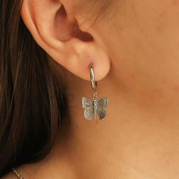 Butterfly Huggie Hoop