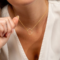 Sterling Silver Interlocking Open Circle Pendant