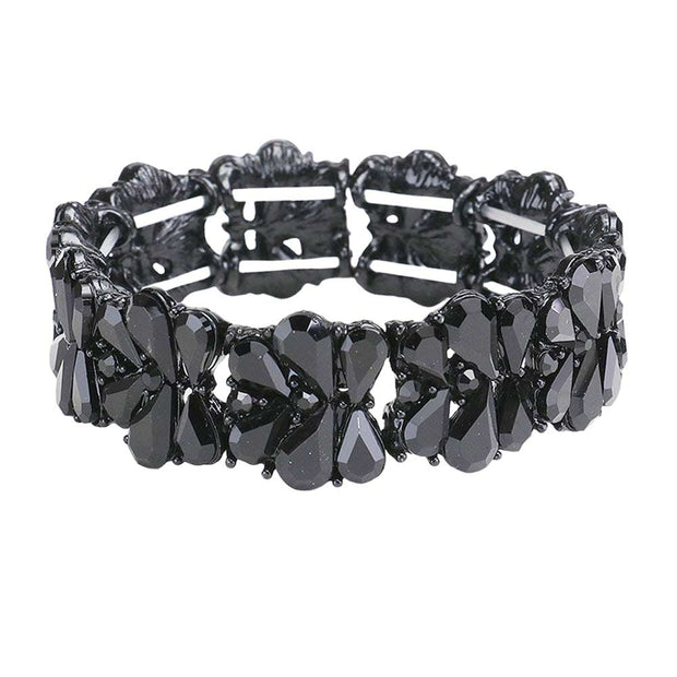Teardrop Cluster Stretch Evening Bracelet