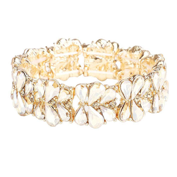 Teardrop Cluster Stretch Evening Bracelet