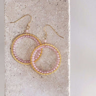 Rose Quartz Halo Earrings