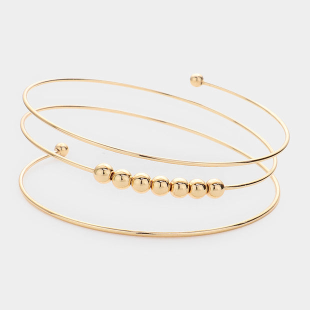 Metal Ball Pointed Coil Bracelet