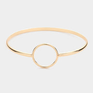 Open Metal Circle Accented Bangle Bracelet