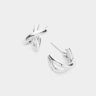 Metal Crisscross Hoop Earrings